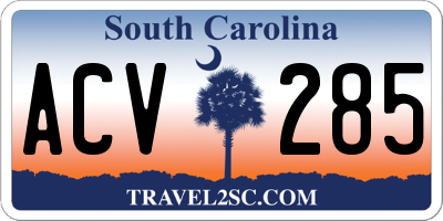 SC license plate ACV285