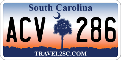 SC license plate ACV286