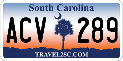 SC license plate ACV289