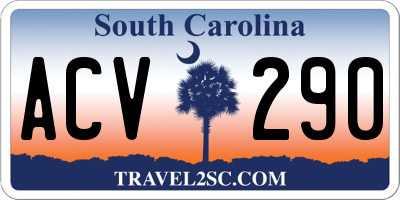 SC license plate ACV290