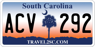 SC license plate ACV292