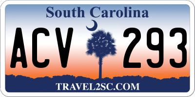 SC license plate ACV293