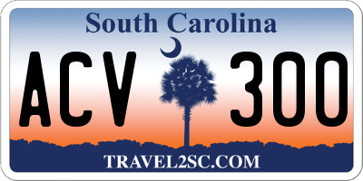 SC license plate ACV300