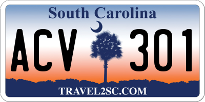 SC license plate ACV301