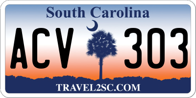 SC license plate ACV303