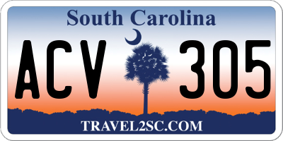 SC license plate ACV305