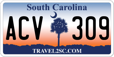 SC license plate ACV309