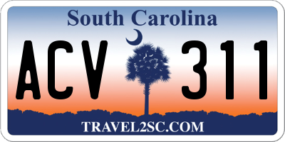 SC license plate ACV311