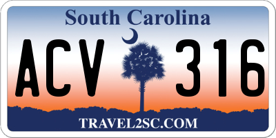 SC license plate ACV316