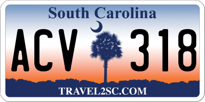SC license plate ACV318