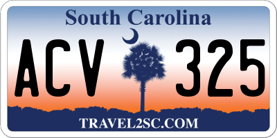SC license plate ACV325