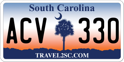 SC license plate ACV330