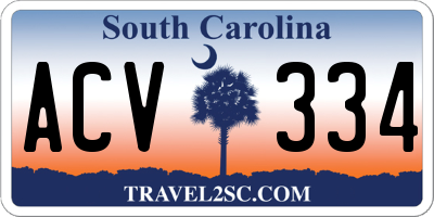 SC license plate ACV334