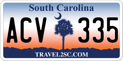 SC license plate ACV335