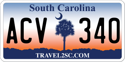 SC license plate ACV340