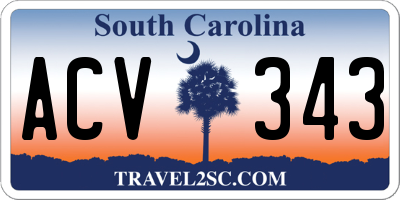 SC license plate ACV343