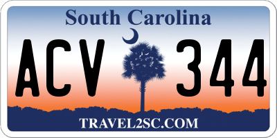 SC license plate ACV344