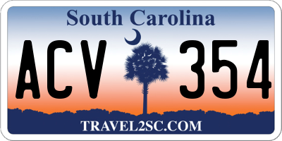 SC license plate ACV354