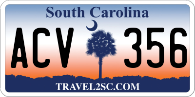 SC license plate ACV356