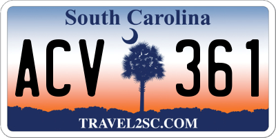 SC license plate ACV361