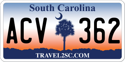 SC license plate ACV362