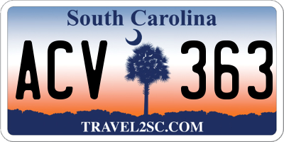 SC license plate ACV363