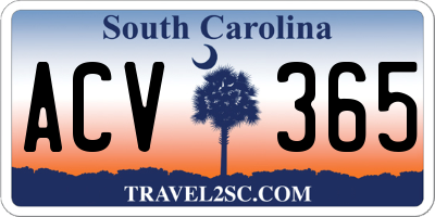 SC license plate ACV365