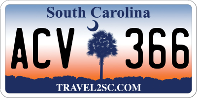 SC license plate ACV366