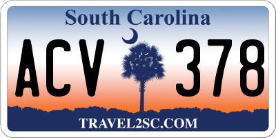 SC license plate ACV378