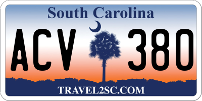 SC license plate ACV380