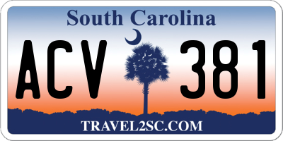SC license plate ACV381