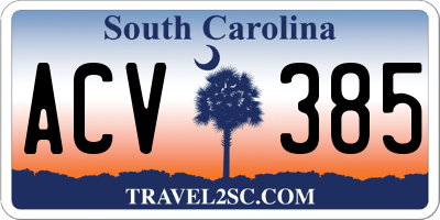 SC license plate ACV385