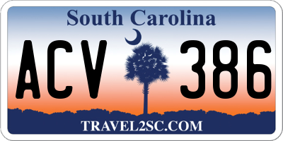 SC license plate ACV386