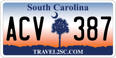 SC license plate ACV387