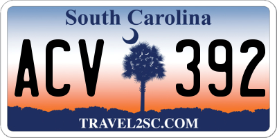 SC license plate ACV392