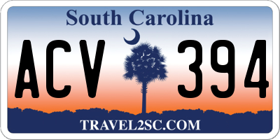 SC license plate ACV394