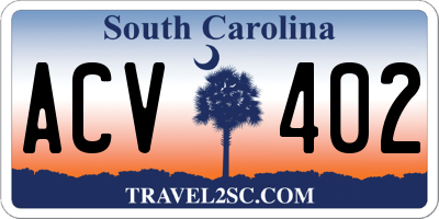 SC license plate ACV402