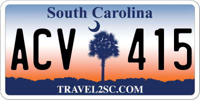 SC license plate ACV415