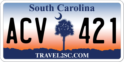 SC license plate ACV421