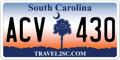 SC license plate ACV430