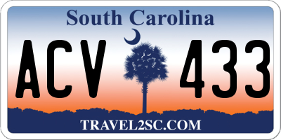 SC license plate ACV433