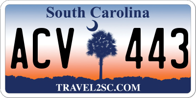 SC license plate ACV443