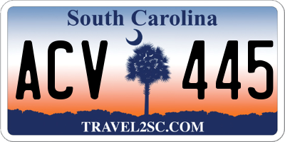 SC license plate ACV445