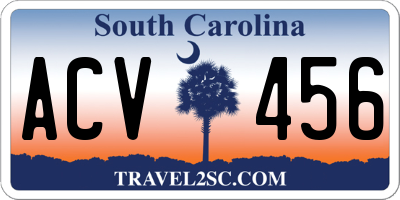 SC license plate ACV456
