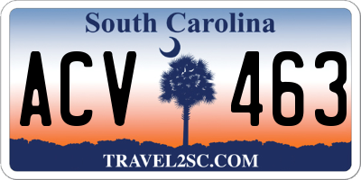 SC license plate ACV463