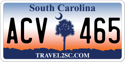 SC license plate ACV465