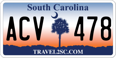SC license plate ACV478