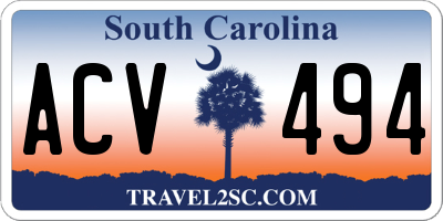 SC license plate ACV494