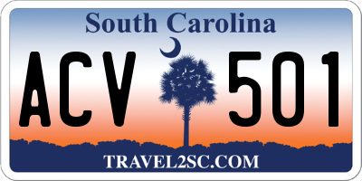 SC license plate ACV501