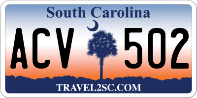 SC license plate ACV502